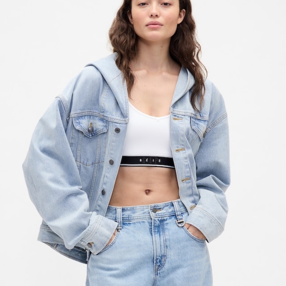 Gap x Beis Oversized Denim Jacket medium wash